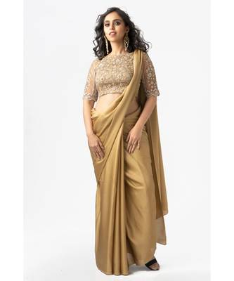 Gold Thread work net Blouse 4