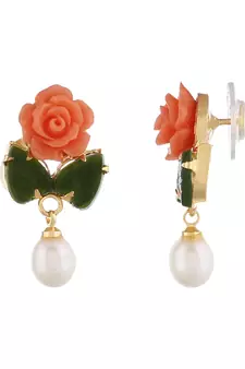 Natural Pearls N colourful Flower Necklace Set