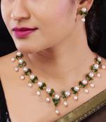 Natural pearls N colourful Flower Necklace Set