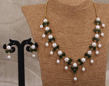 Natural pearls N colourful Flower Necklace Set 3
