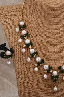 Natural pearls N colourful Flower Necklace Set
