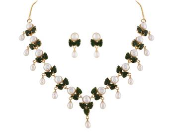 Natural pearls N colourful Flower Necklace Set 4