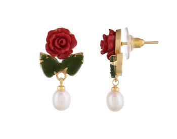 Natural Pearls N colourful Flower Necklace Set 3