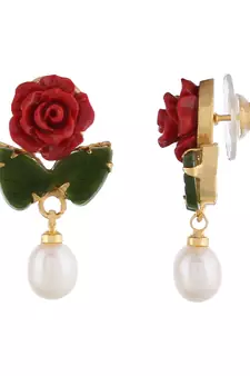 Natural Pearls N colourful Flower Necklace Set
