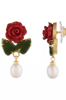 Natural pearls N colourful Flower Necklace Set