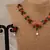 Natural pearls N colourful Flower Necklace Set With Certificate