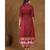 Juniper Wine Rayon Printed Anarkali kurti