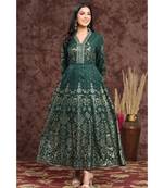 Juniper Jadegreen Rayon Printed Anarkali kurti