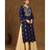 Juniper Navyblue Rayon Embroidered Straight Kurta