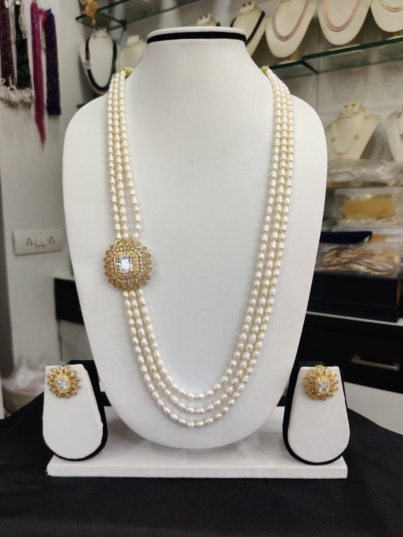 Natural Fresh Water Pearl Set From Hyderabad With Certificate of Authenticity