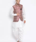 multicolor 3Pc Kurta Harem and waistcoat 