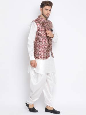 multicolor 3Pc Kurta Harem and waistcoat  3