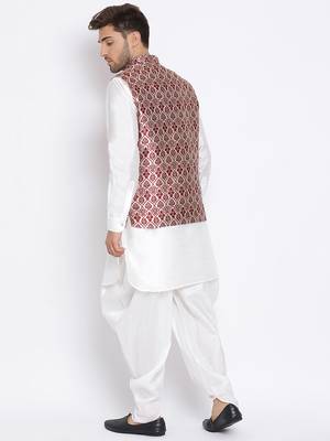 multicolor 3Pc Kurta Harem and waistcoat  4