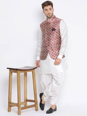 multicolor 3Pc Kurta Harem and waistcoat  5