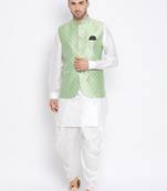 multicolor 3Pc Kurta Harem and waistcoat 
