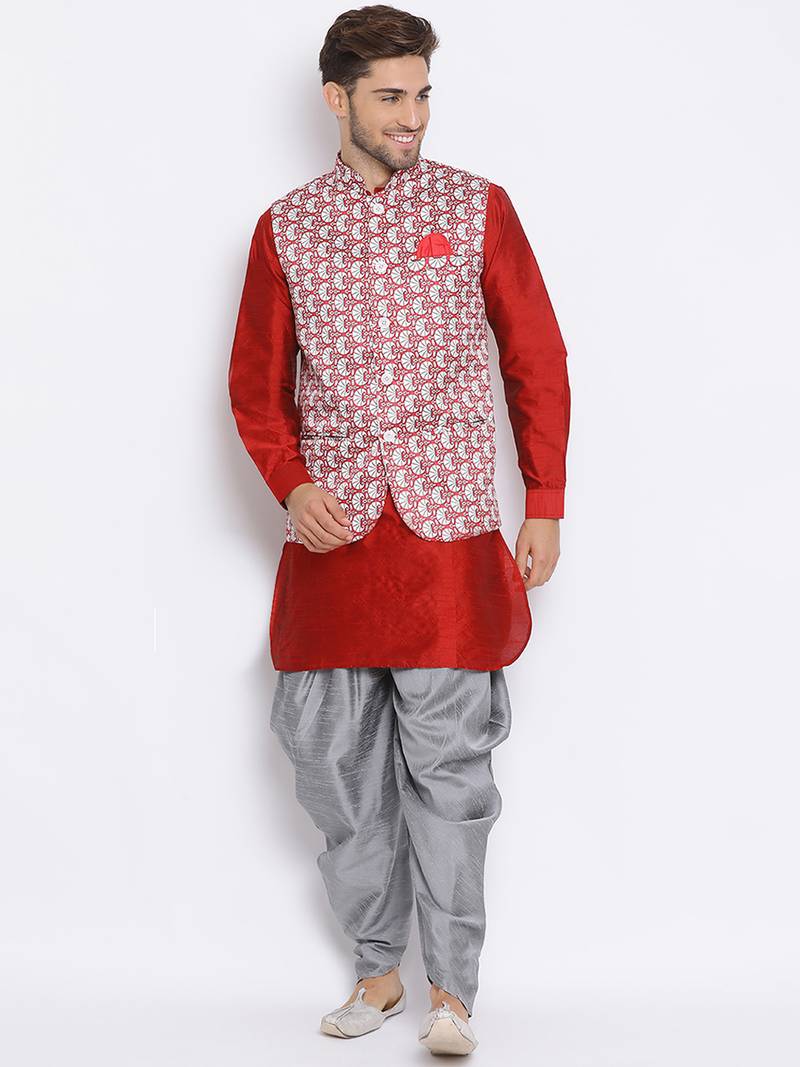 multicolor 3Pc Kurta Harem and waistcoat 