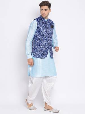 multicolor 3Pc Kurta Harem and waistcoat  3