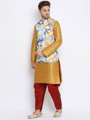multicolor 3Pc Kurta Harem and waistcoat  2