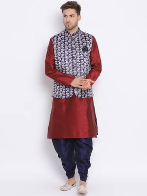 multicolor 3Pc Kurta Harem and waistcoat  1