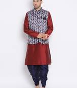 multicolor 3Pc Kurta Harem and waistcoat 