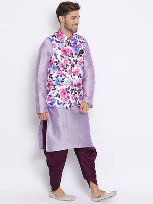 multicolor 3Pc Kurta Harem and waistcoat  3