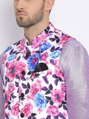 multicolor 3Pc Kurta Harem and waistcoat  5