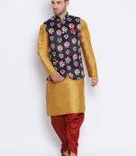 multicolor 3Pc Kurta Harem and waistcoat 
