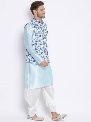 multicolor 3Pc Kurta Harem and waistcoat 3