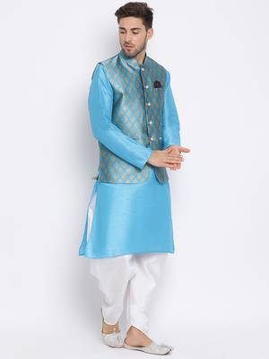 multicolor 3Pc Kurta Harem and waistcoat 3