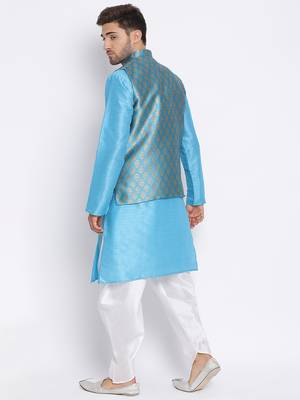 multicolor 3Pc Kurta Harem and waistcoat 4