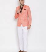 Orange 3 Pc Blazer Shirt and Trouser Set