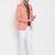 Orange 3 Pc Blazer Shirt and Trouser Set