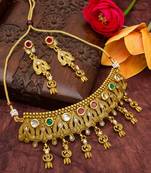 multicolor Traditinal Gold Plated Alloy Necklace