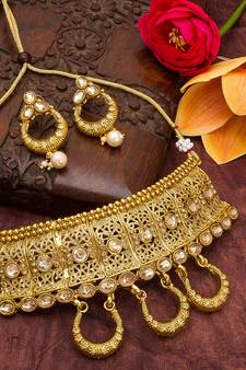 multicolor Traditinal Gold Plated Alloy Necklace