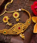 multicolor Traditinal Gold Plated Alloy Necklace