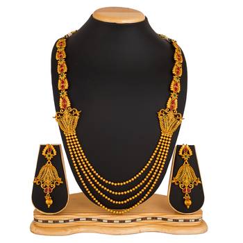 multicolor Traditinal Gold Plated Alloy Necklace 1