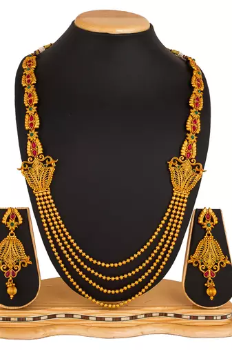 multicolor Traditinal Gold Plated Alloy Necklace