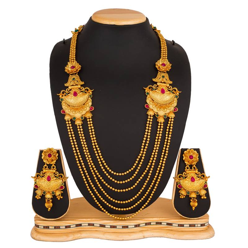 multicolor Traditinal Gold Plated Alloy Necklace