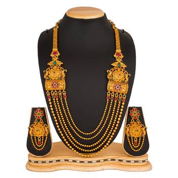 multicolor Traditinal Gold Plated Alloy Necklace 1