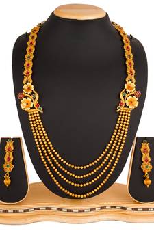 multicolor Traditinal Gold Plated Alloy Necklace