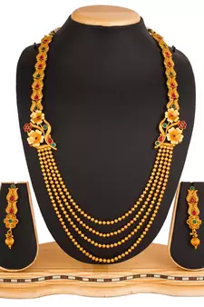 multicolor Traditinal Gold Plated Alloy Necklace