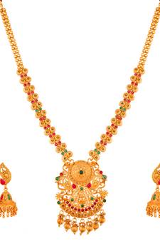 multicolor Traditinal Gold Plated Alloy Necklace