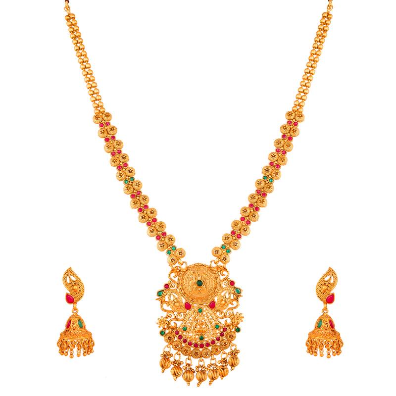 multicolor Traditinal Gold Plated Alloy Necklace