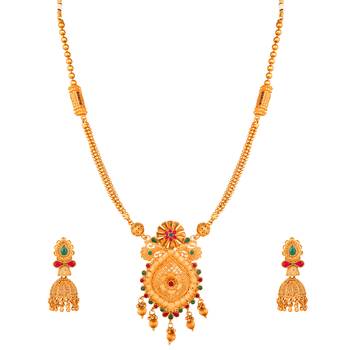 multicolor Traditinal Gold Plated Alloy Necklace 1