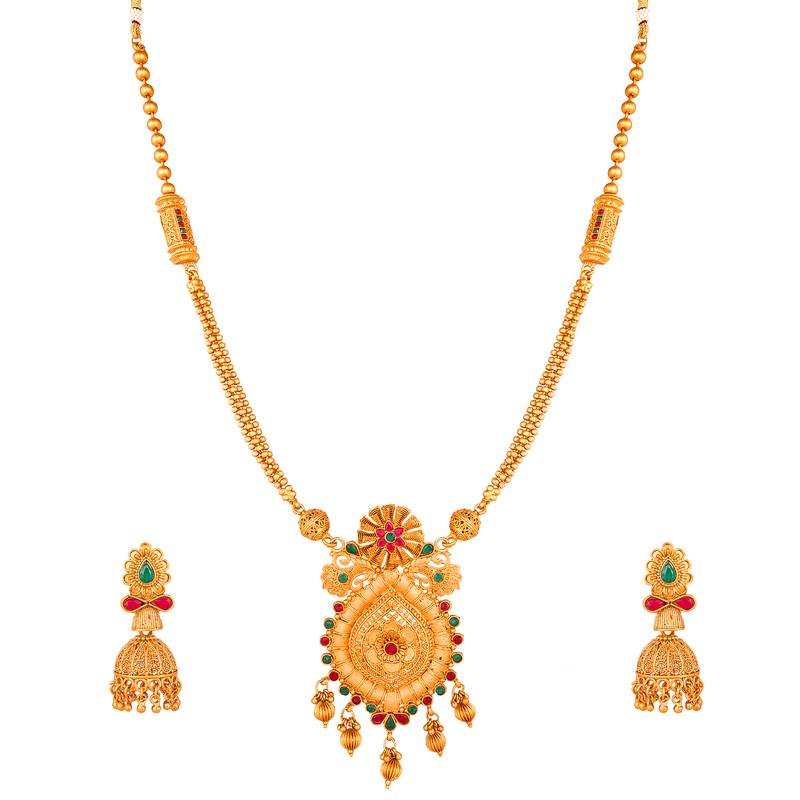 multicolor Traditinal Gold Plated Alloy Necklace