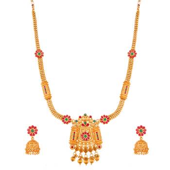 multicolor Traditinal Gold Plated Alloy Necklace 1
