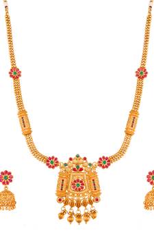 multicolor Traditinal Gold Plated Alloy Necklace