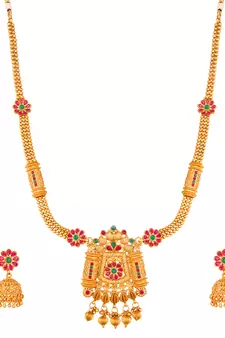 multicolor Traditinal Gold Plated Alloy Necklace