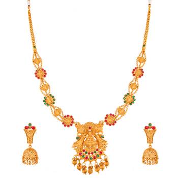 multicolor Traditinal Gold Plated Alloy Necklace 1