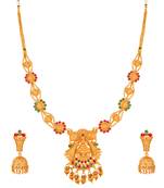 multicolor Traditinal Gold Plated Alloy Necklace